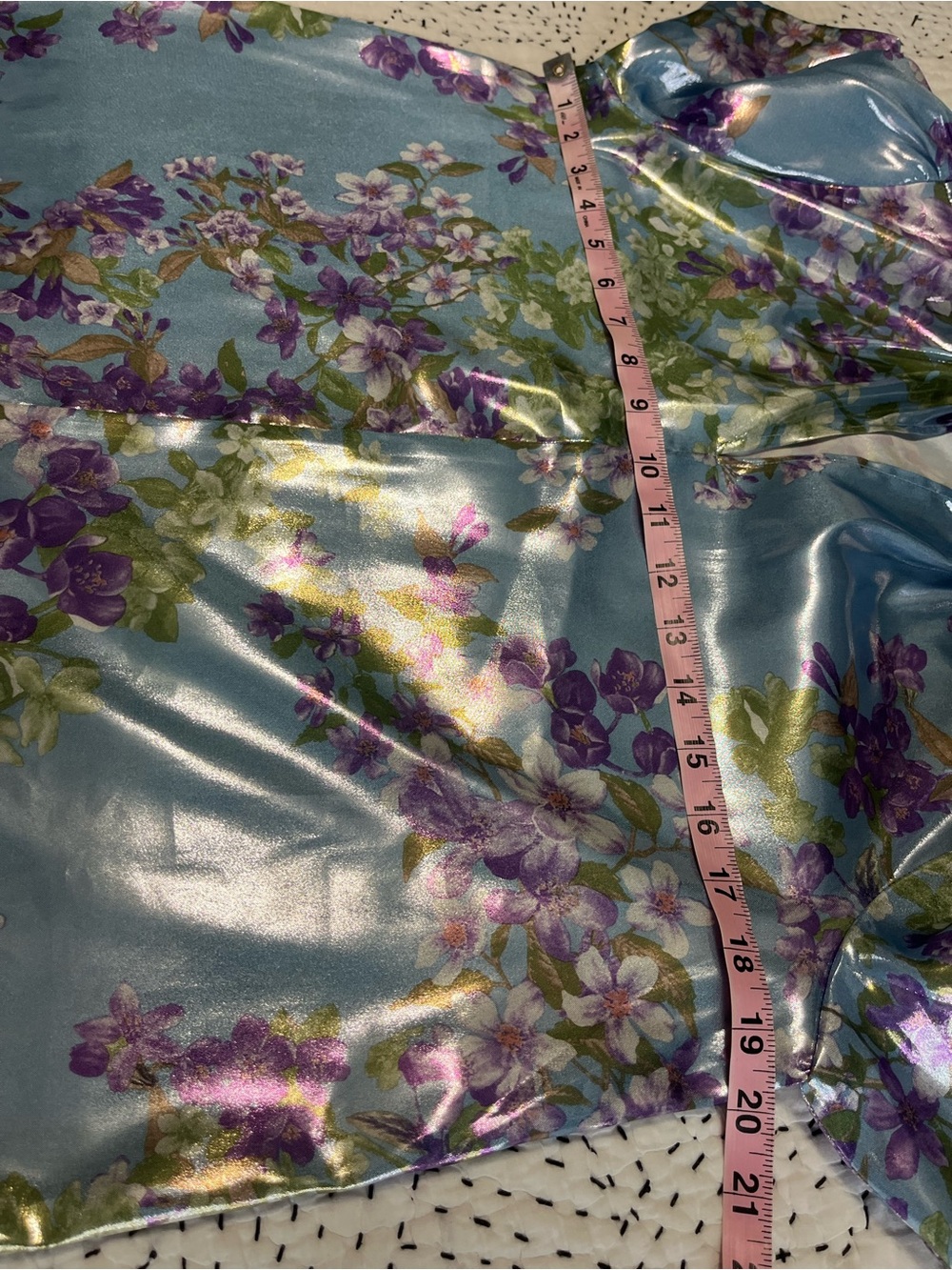 Current Air Los Angeles Metallic Top Sz XS Anthropologie Brand Floral Shine - Picture 5 of 6